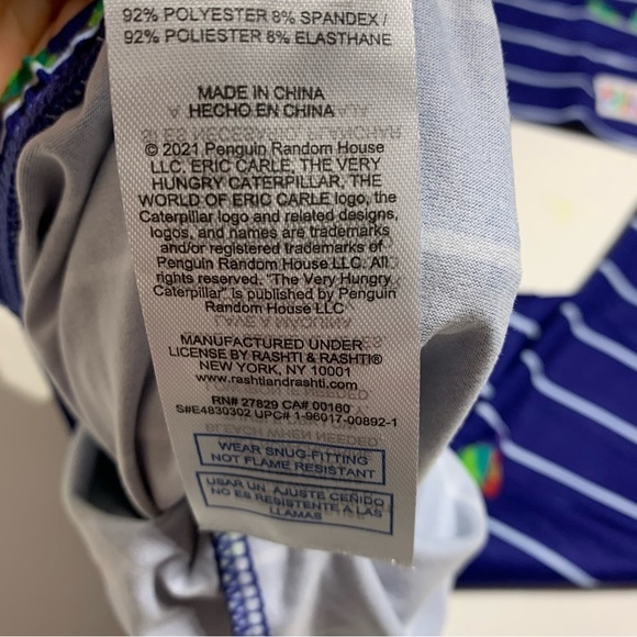 ERIC Carle Very Hungry Caterpillar toddler Navy Pajamas - Picture 3 of 3